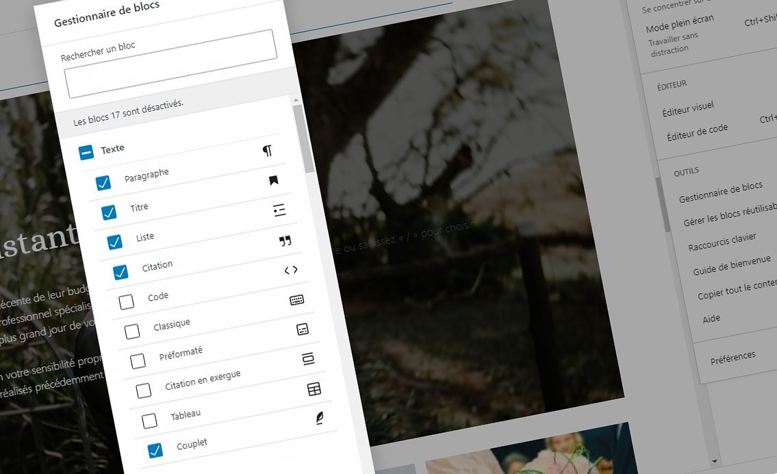 Étendre les blocs Gutenberg