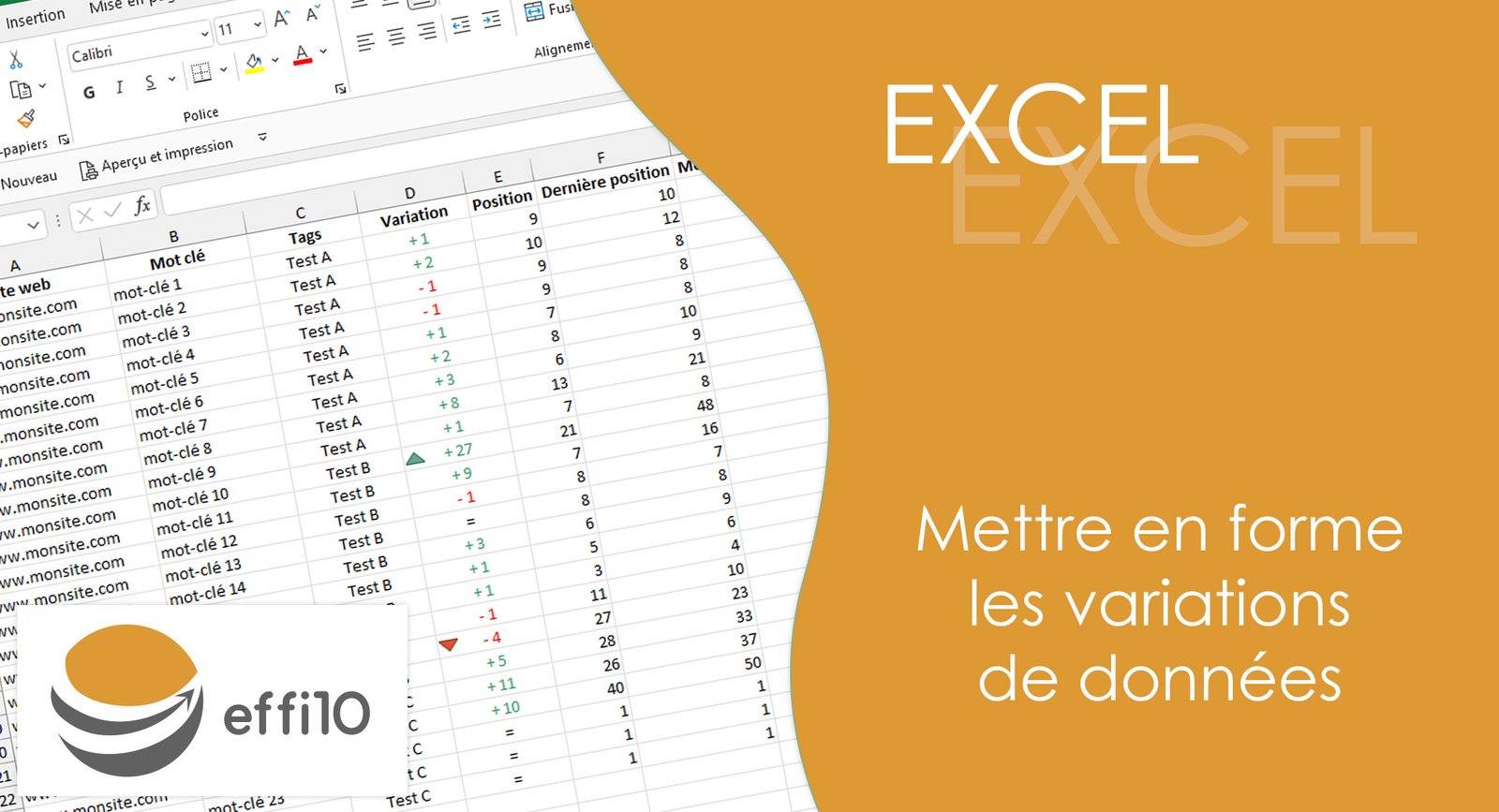 Excel - mise en forme des variations