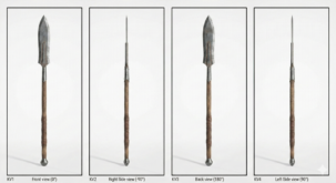 glaive viking photoréaliste, 4 faces