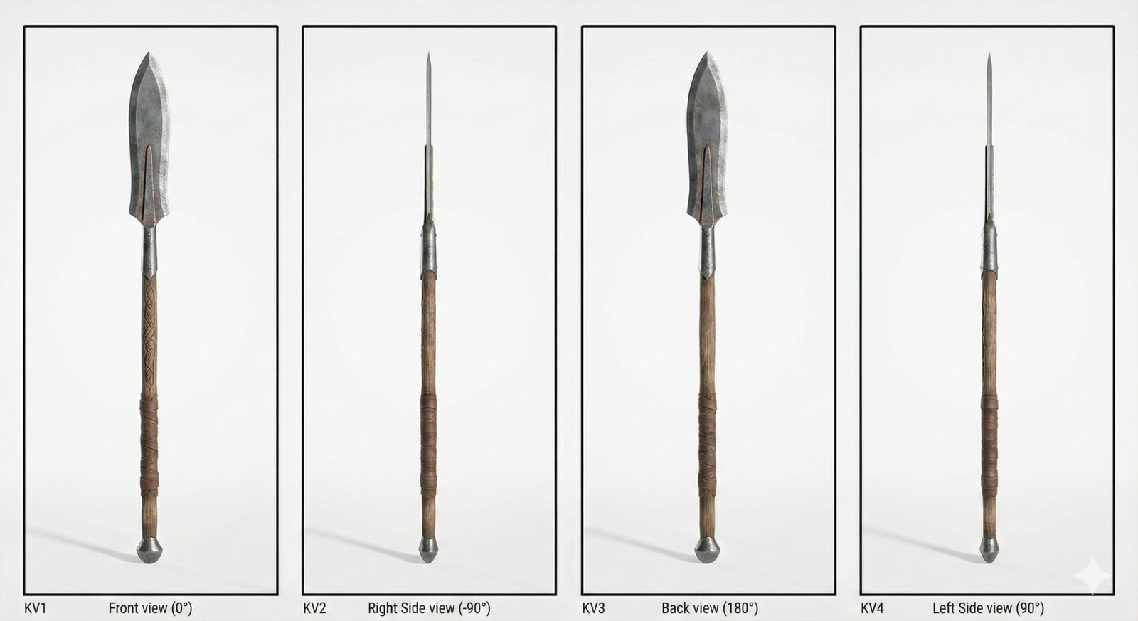 glaive viking photoréaliste, 4 faces