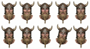 viking 9 expressions, photorealiste